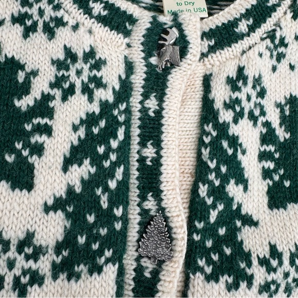 Vintage Deer Hill Knitters Cardigan Size L Nordic Fair Isle Scandinavian Moose - Picture 6 of 11
